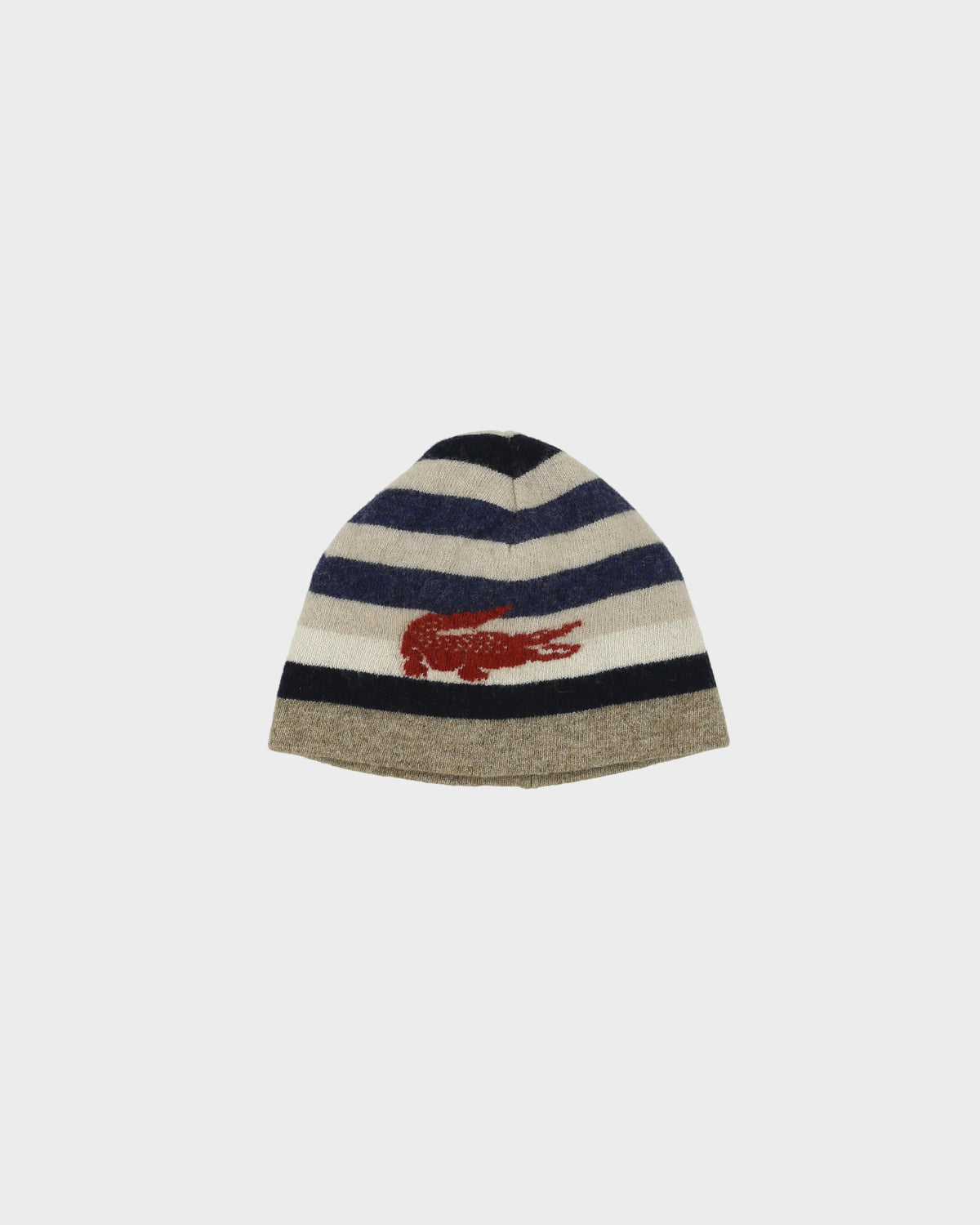 Vintage Lacoste Reversible Wool Croc Pique Knit Skullcap Beanie - S/M