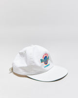 Vintage 1980s Hard Rock Cafe Los Angeles Made In USA Leather Strap Flat Bill Baseball Cap - OS