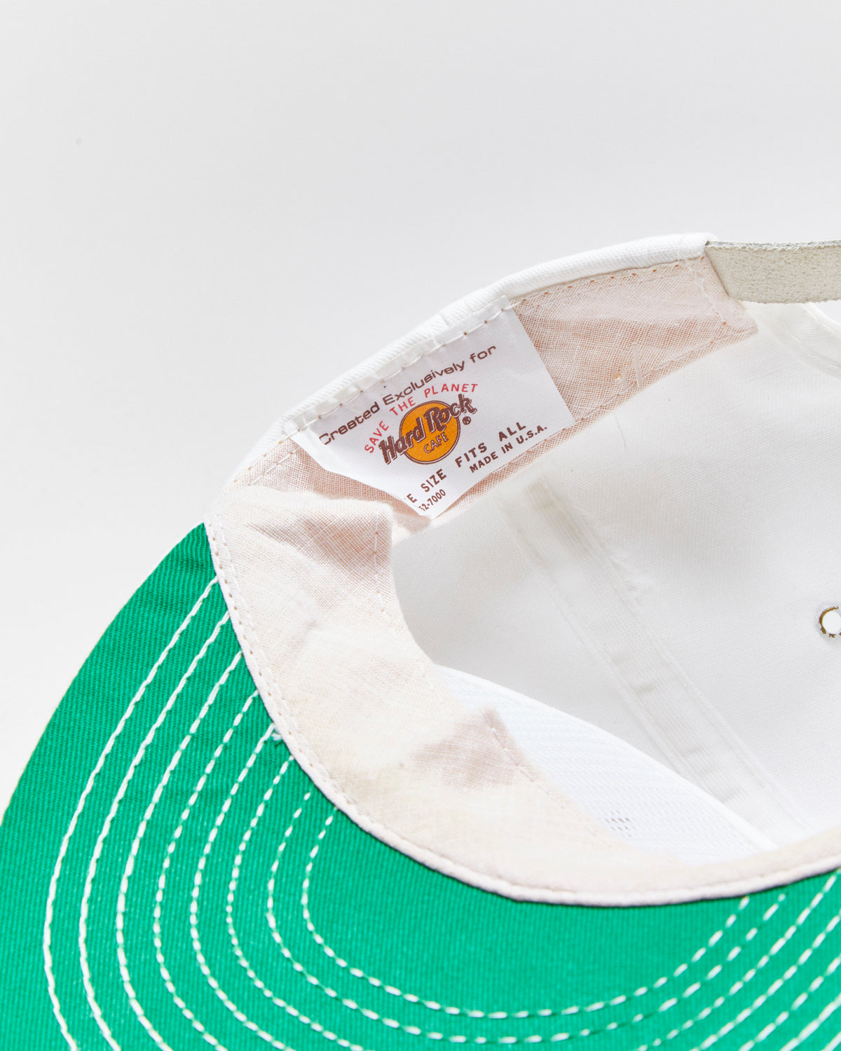 Vintage 1980s Hard Rock Cafe Los Angeles Made In USA Leather Strap Flat Bill Baseball Cap - OS