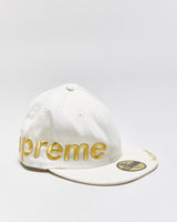 Vintage F/W 2007 Supreme x New Era 59Fifty Wool Gold Embroidered 'World Famous' Fitted Baseball Cap - 7 3/8