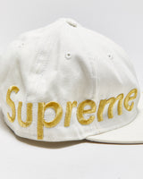 Vintage F/W 2007 Supreme x New Era 59Fifty Wool Gold Embroidered 'World Famous' Fitted Baseball Cap - 7 3/8
