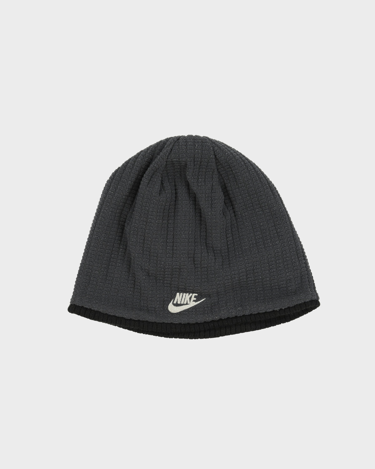 Vintage Y2K 00s Nike Reversible Rib Knit Fleece Skullcap Beanie - OS
