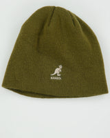 Vintage Y2K 00s Kangol Khaki 'Cuffless Pull On' Skullcap Rib Knit Beanie - OS