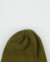 Vintage Y2K 00s Kangol Khaki 'Cuffless Pull On' Skullcap Rib Knit Beanie - OS