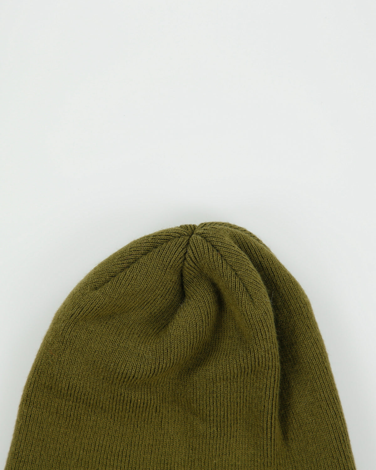Vintage Y2K 00s Kangol Khaki 'Cuffless Pull On' Skullcap Rib Knit Beanie - OS