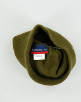 Vintage Y2K 00s Kangol Khaki 'Cuffless Pull On' Skullcap Rib Knit Beanie - OS