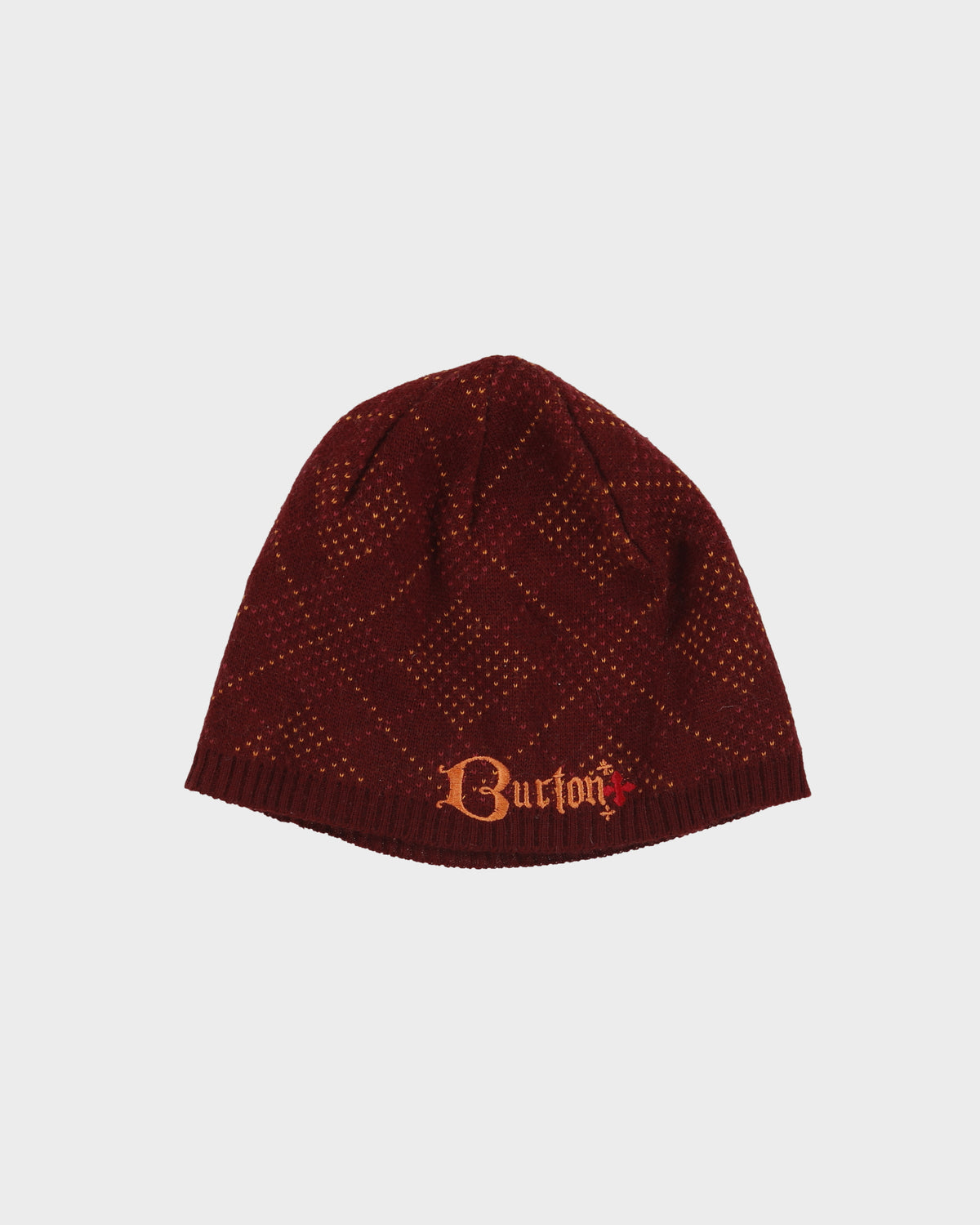 Vintage Y2K 00s Burton Diamond Knit Rib Skullcap Beanie - OS
