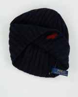 Vintage Polo Ralph Lauren Wool Rib Knit Icon Logo Skullcap Beanie - OS