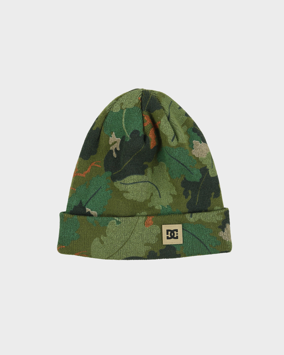 Vintage DC Shoe Co. x New Era Khaki Leaf Knit Rib Cuff Beanie - OS