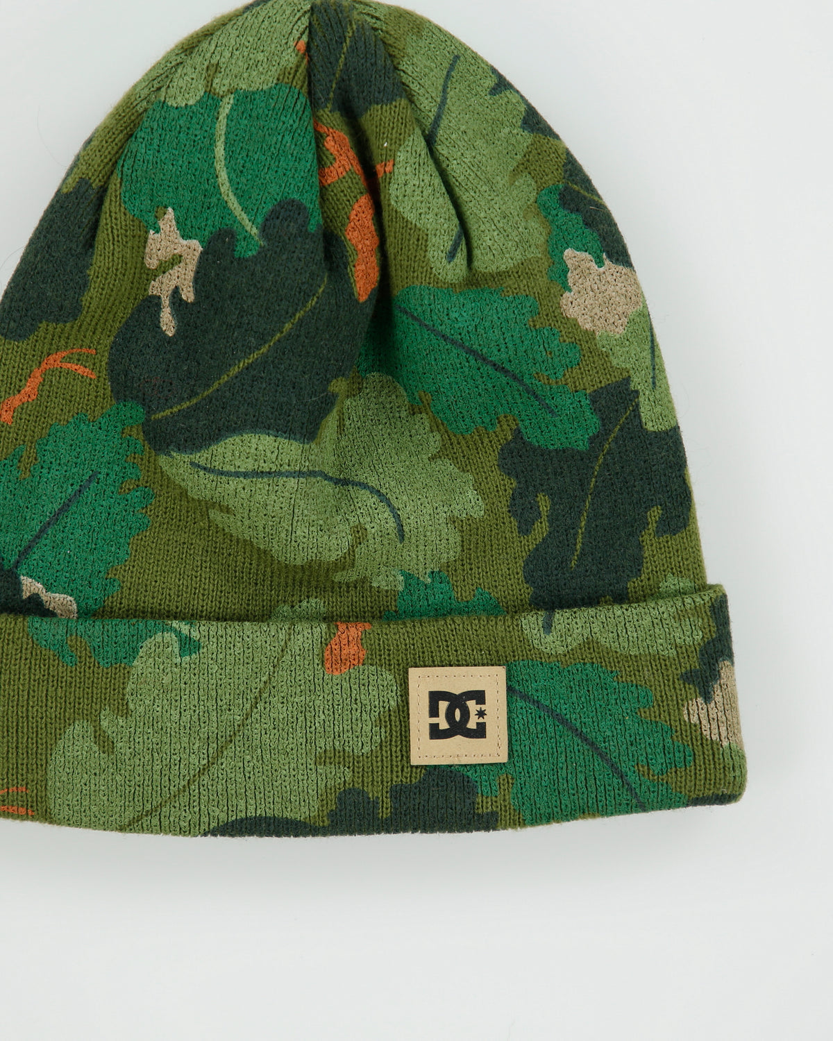 Vintage DC Shoe Co. x New Era Khaki Leaf Knit Rib Cuff Beanie - OS