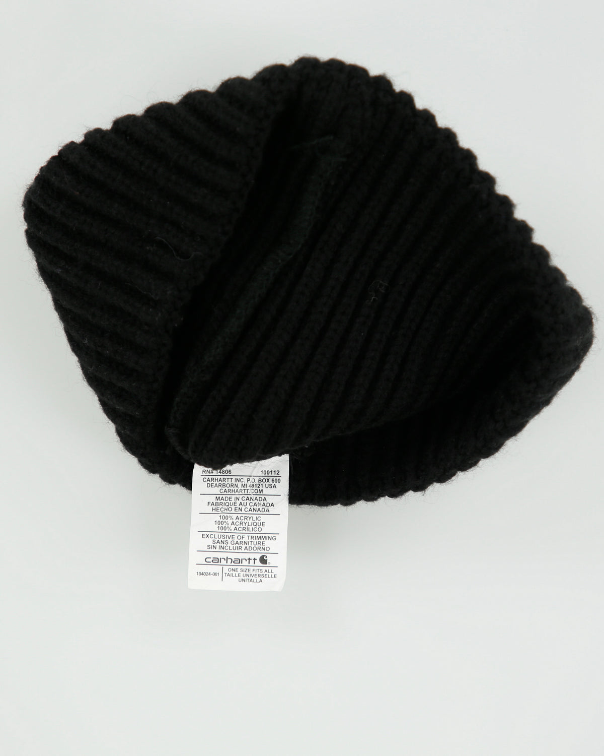 Vintage Carhartt Chunky Rib Knit Cuff Made In America Beanie - OS