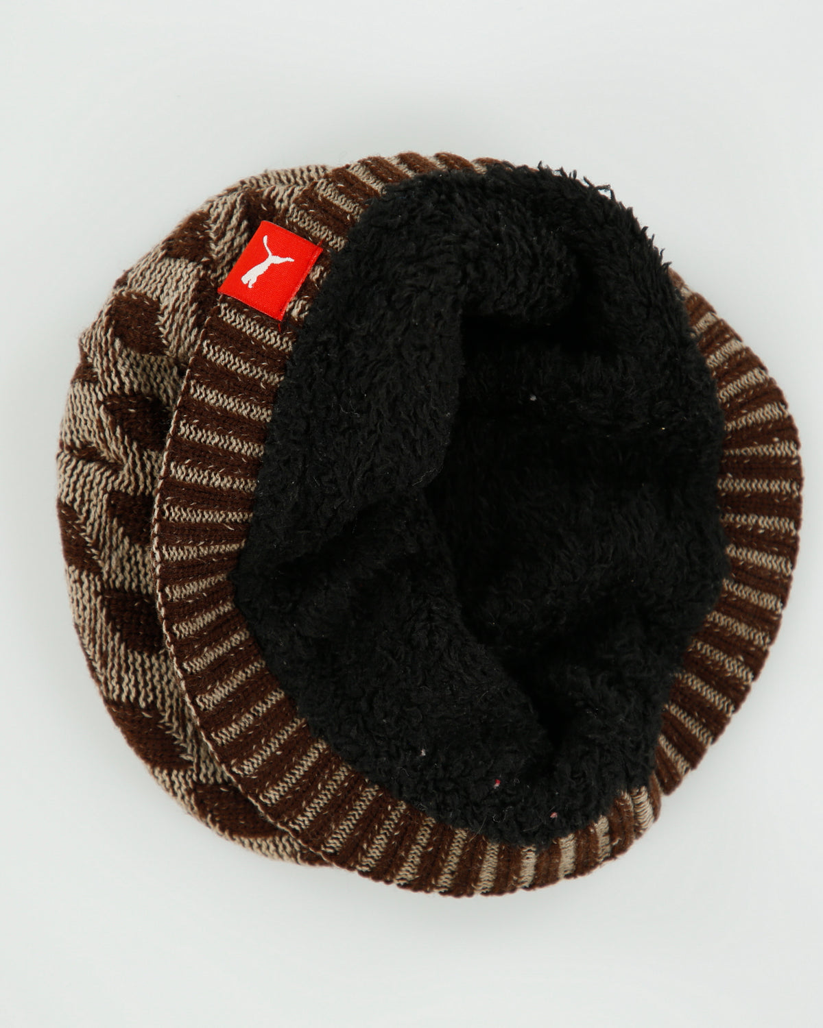 Vintage Y2K 00s Puma Sherpa Lined Rib Knit Skullcap Beanie - OS