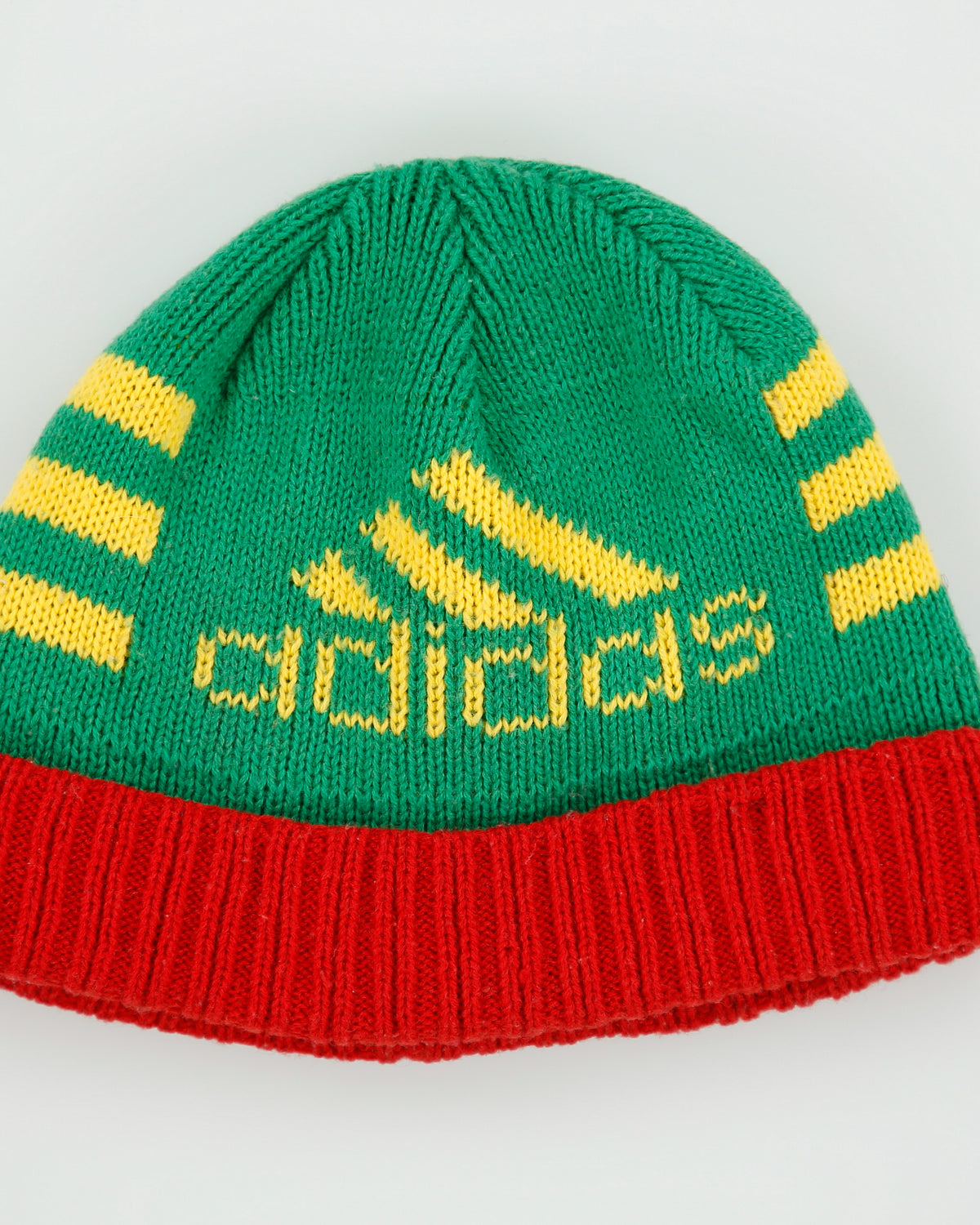 Vintage Adidas Wool Knit Logo Rib Cuff Beanie - OS