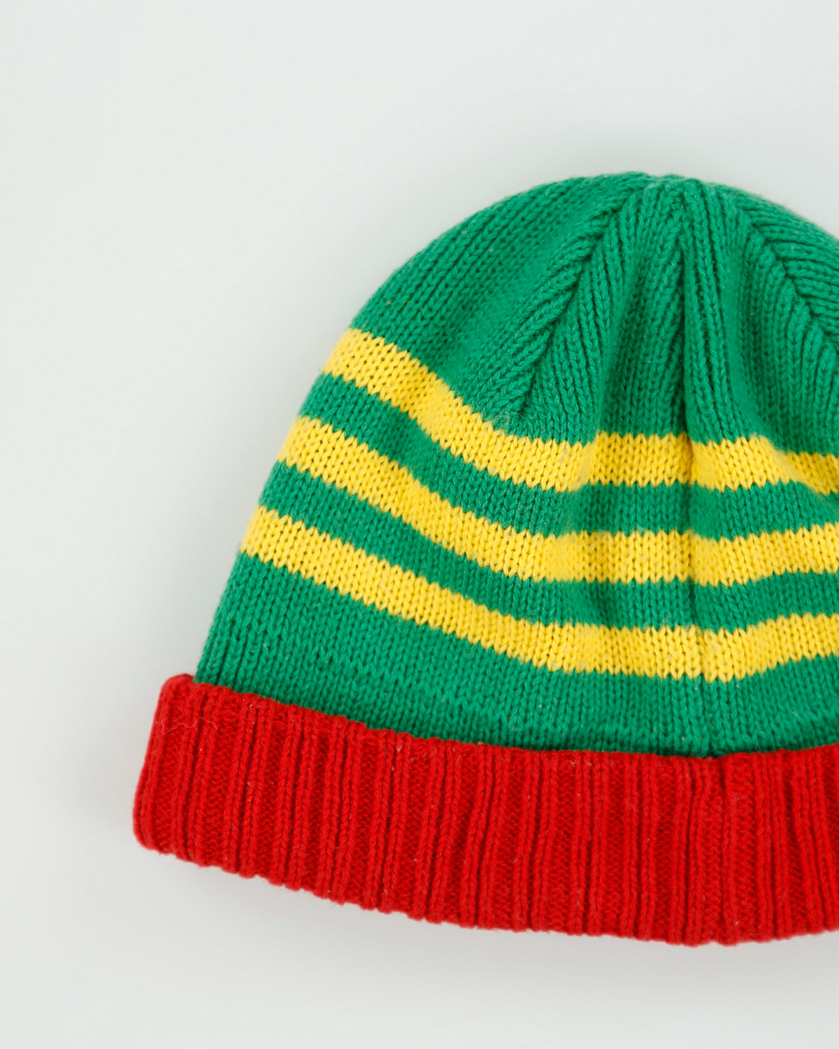Vintage Adidas Wool Knit Logo Rib Cuff Beanie - OS