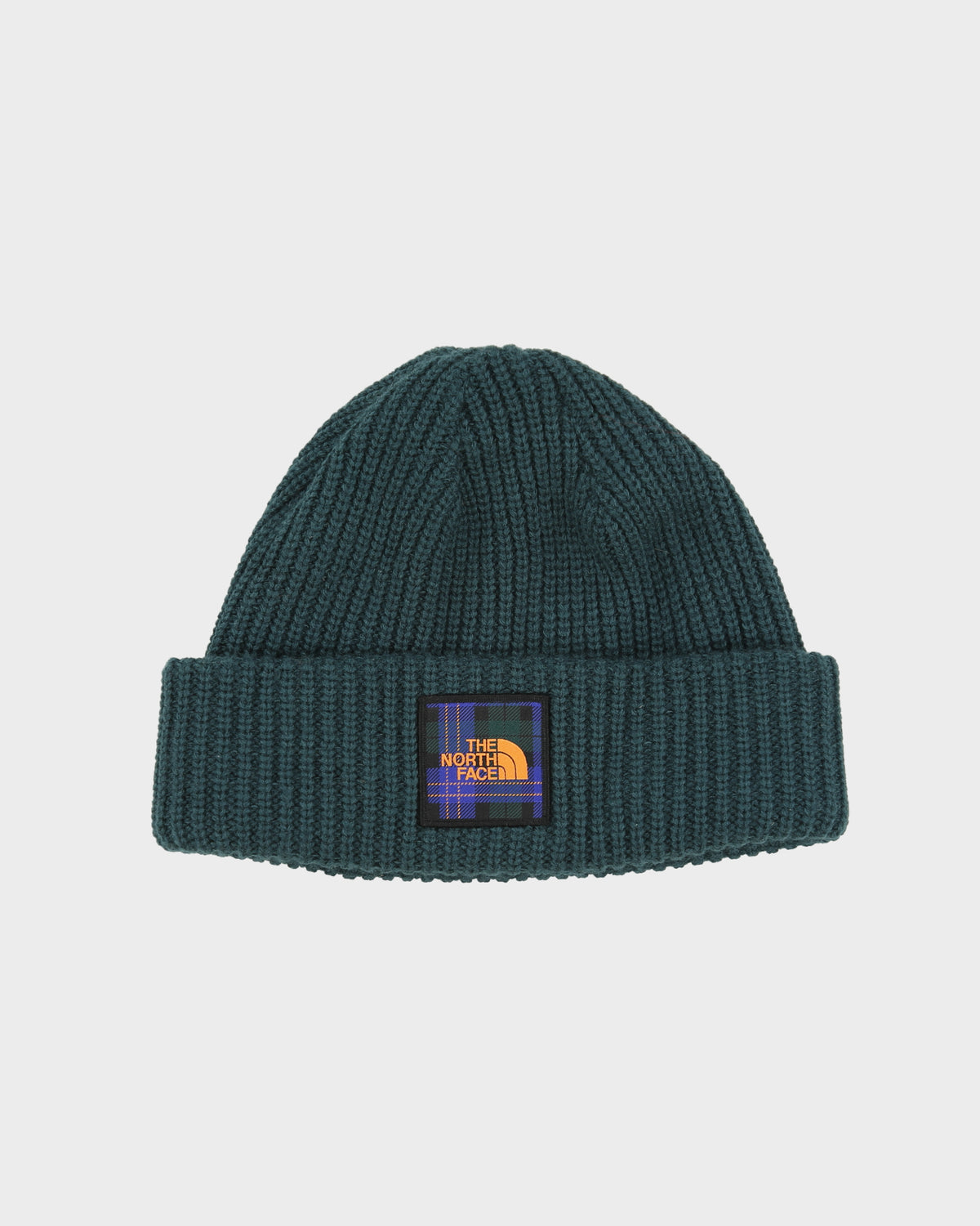 The North Face Ponderosa Green Salty Dog Tartan Rib Fishermans Beanie - OS