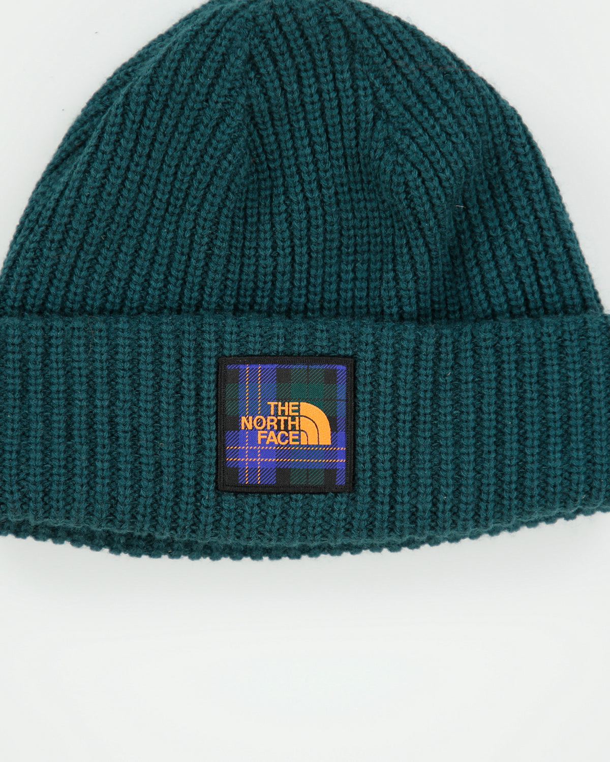 The North Face Ponderosa Green Salty Dog Tartan Rib Fishermans Beanie - OS