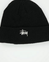 Stussy Japan Stock Logo Rib Knit Fishermans Beanie - OS