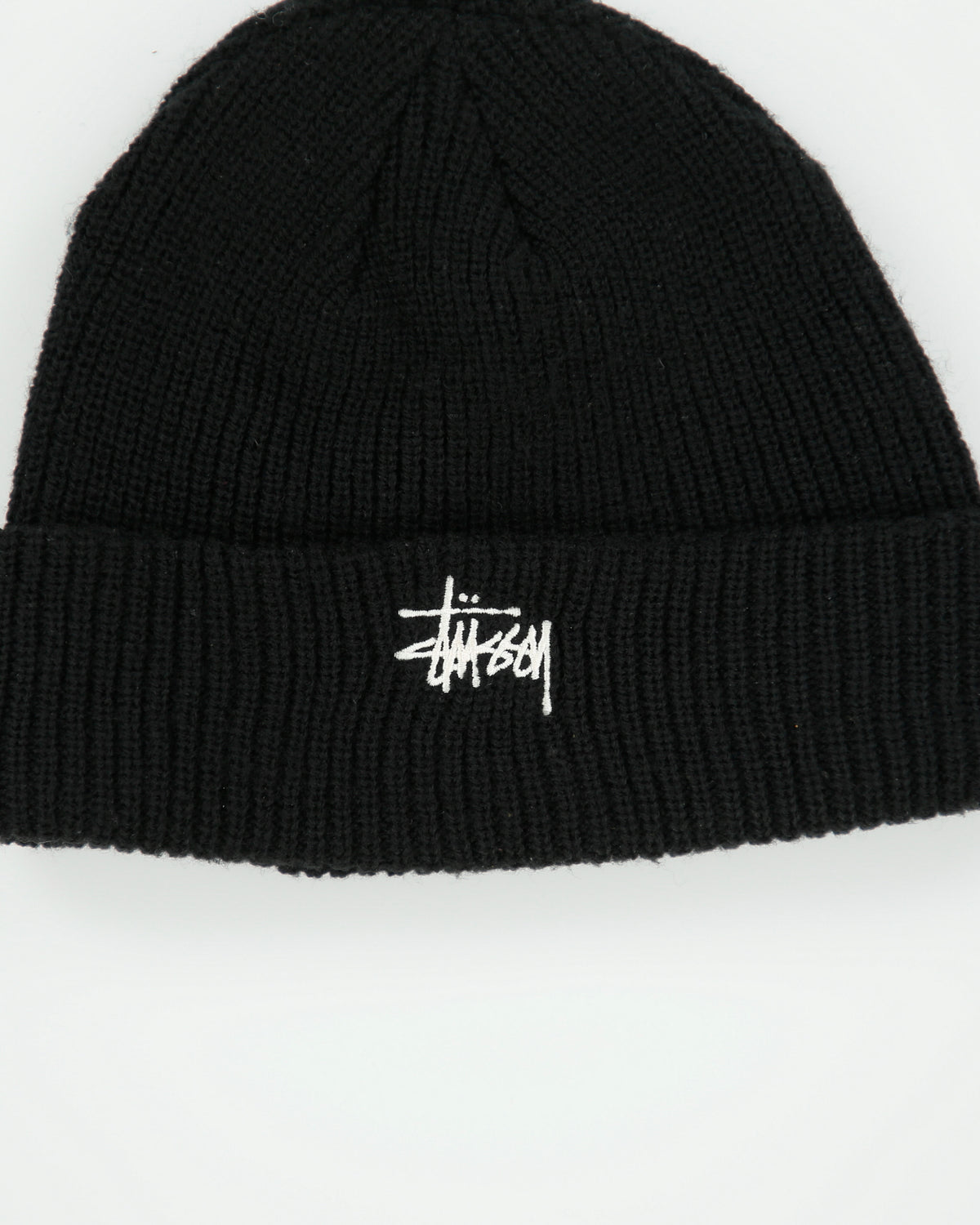 Stussy Japan Stock Logo Rib Knit Fishermans Beanie - OS