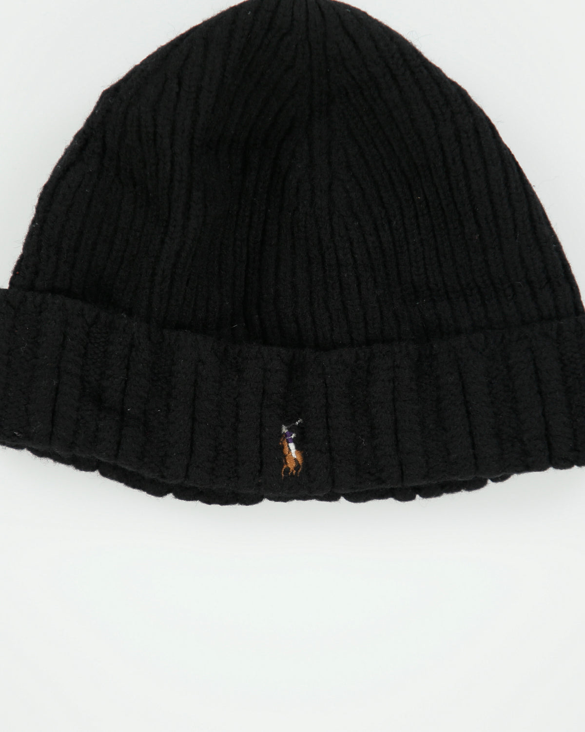 Vintage Y2K 00s Polo Ralph Lauren Lambswool Knit Icon Rib Cuff Beanie - OS