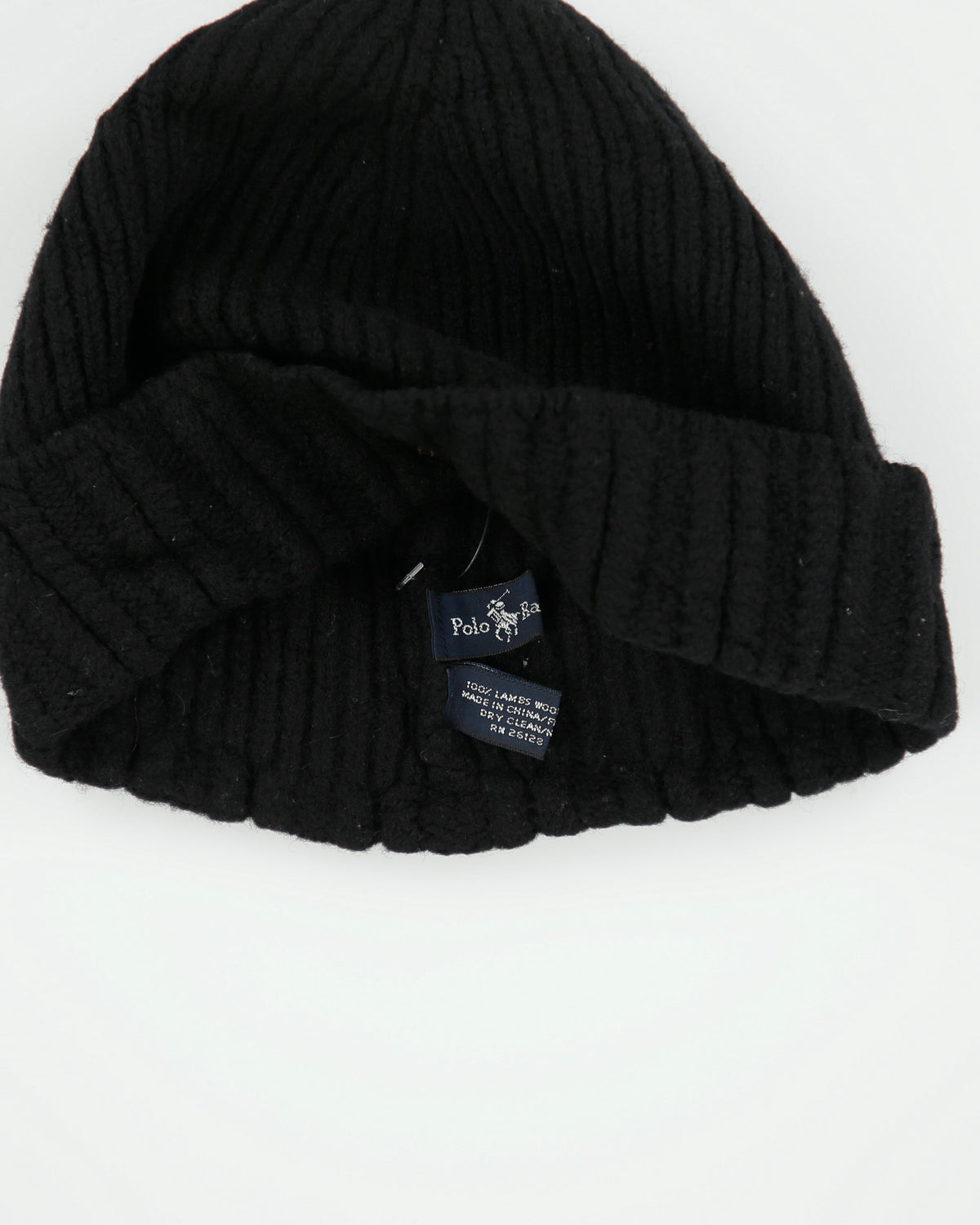 Vintage Y2K 00s Polo Ralph Lauren Lambswool Knit Icon Rib Cuff Beanie - OS
