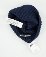 DSWT Acne Studios Face Logo Wool Yak Knit Rib Skullcap Beanie - OS