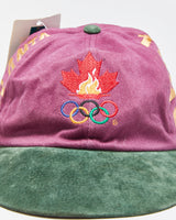 DSWT Vintage 1996 Atlanta Olympics Paisley Suede Flat Brim Leather Strap Baseball Cap - OS
