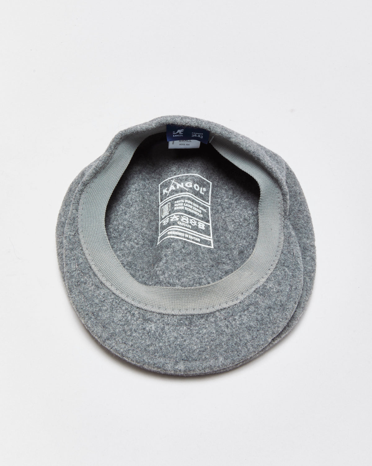 Vintage Kangol 504 Marl Grey Wool Flat Cap - S