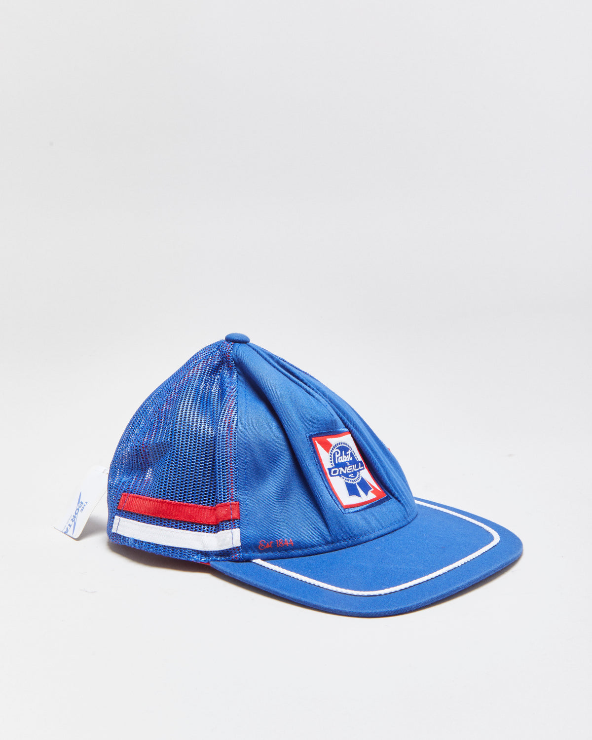 Vintage O'Neill x Pabst Blue Ribbon Rope Peak Flat Brim Trucker Hat - OS