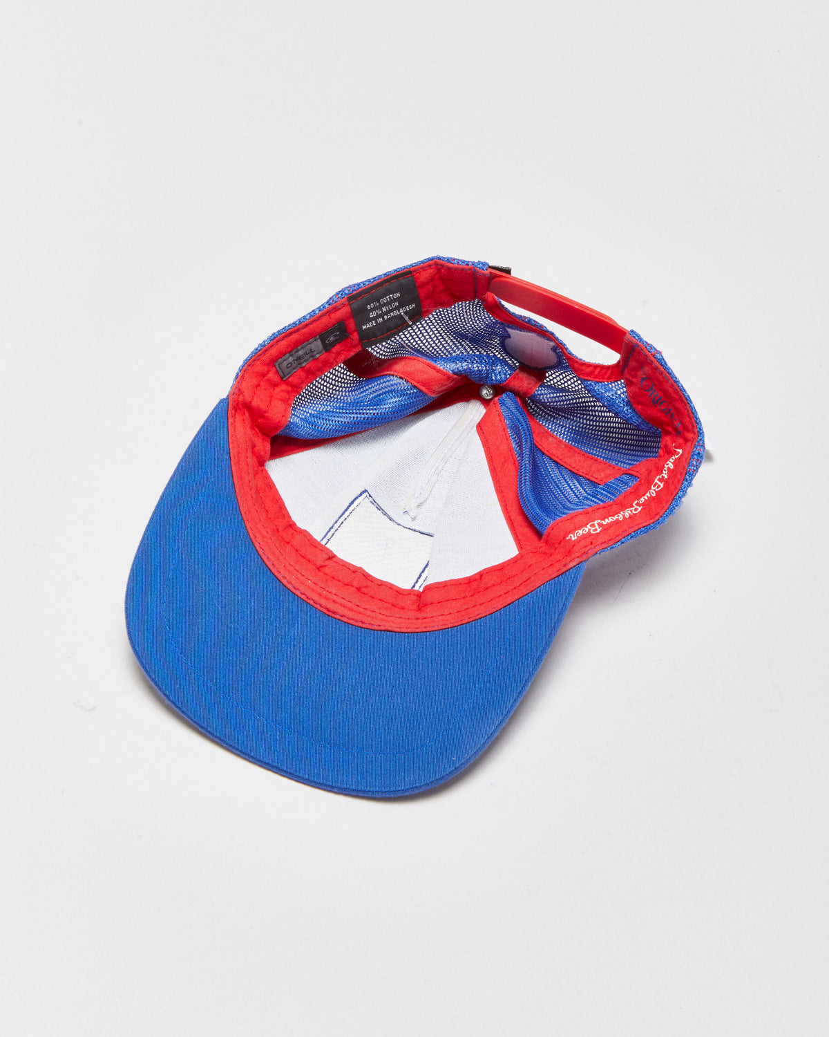 Vintage O'Neill x Pabst Blue Ribbon Rope Peak Flat Brim Trucker Hat - OS
