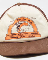 Vintage 1980s El Torito Pub Tijuana Mexico Rope Peak Flat Brim Trucker Hat - OS