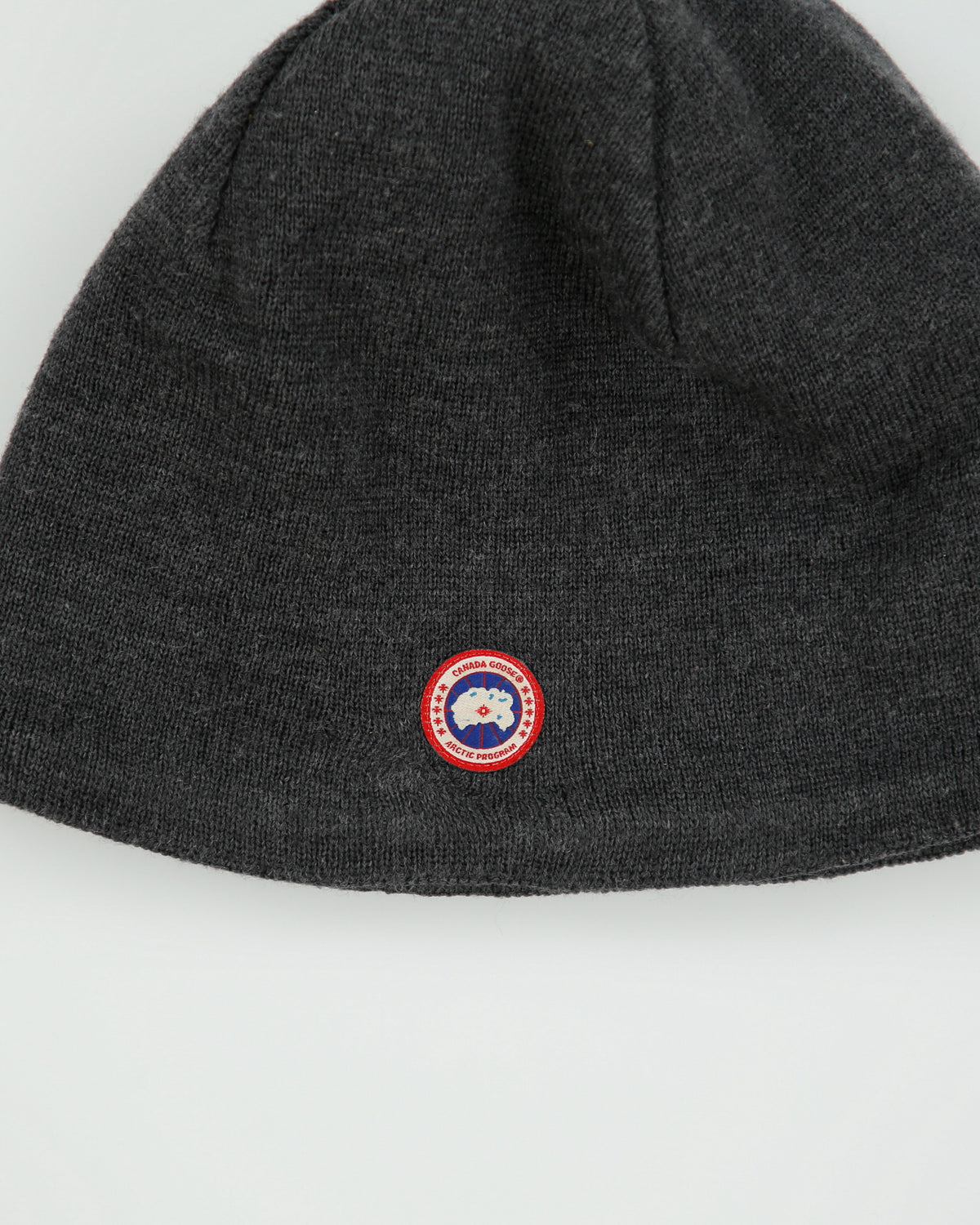 Canada Goose Merino Wool Knit Fleece Lined Skullcap Logo Beanie - M/L