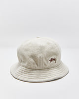 Stussy Desert Khaki Stock Logo Fleece Bermuda Bucket Hat - XS/S