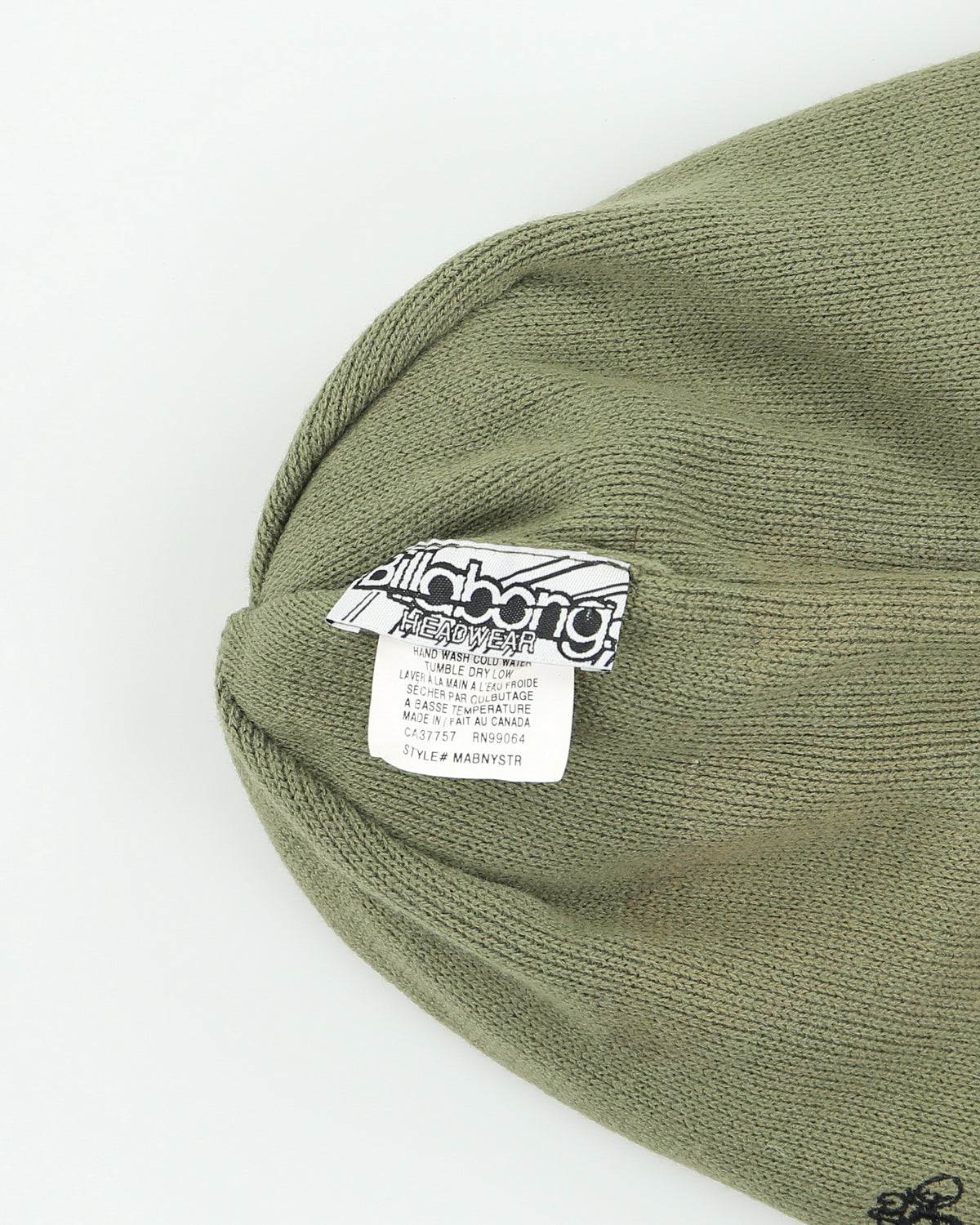 Vintage Y2K 00s Billabong Khaki Reversible Knit Skullcap Beanie - OS
