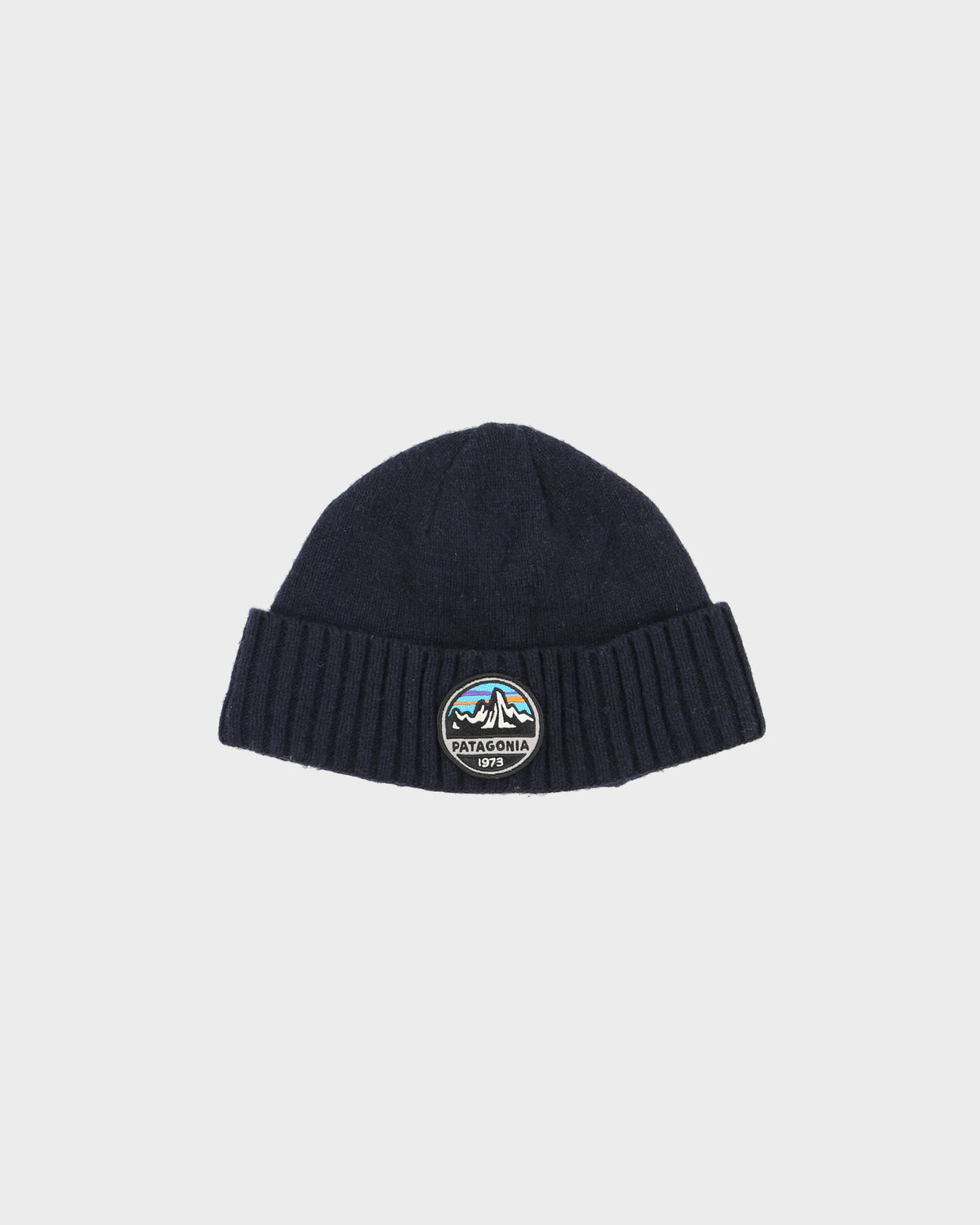Patagonia Navy Brodeo Wool Ribbed Knit Fishermans Beanie - OS