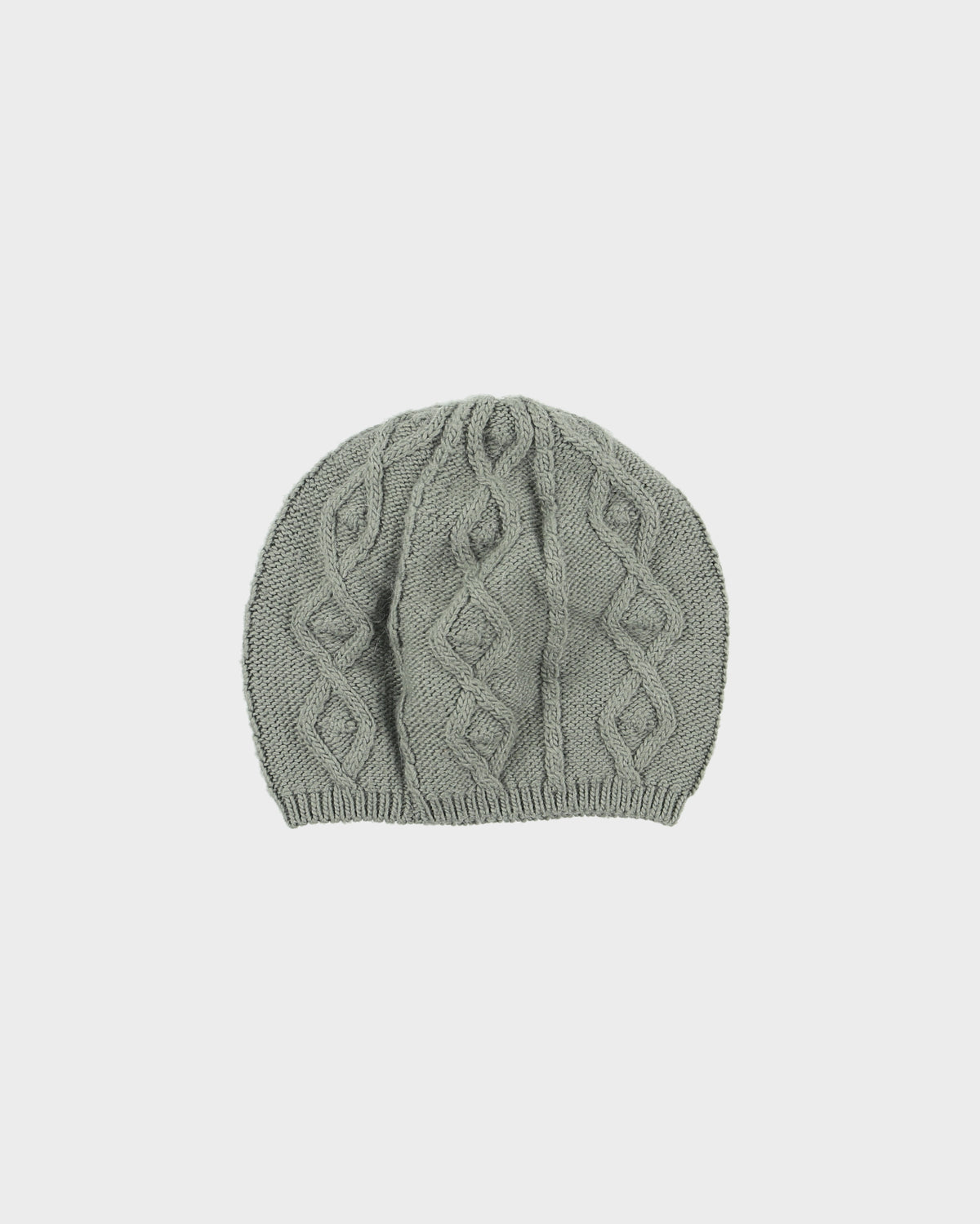 Vintage Y2K Nike Alpaca Wool Blend Cable Knit Oversized Skullcap Beanie - OS