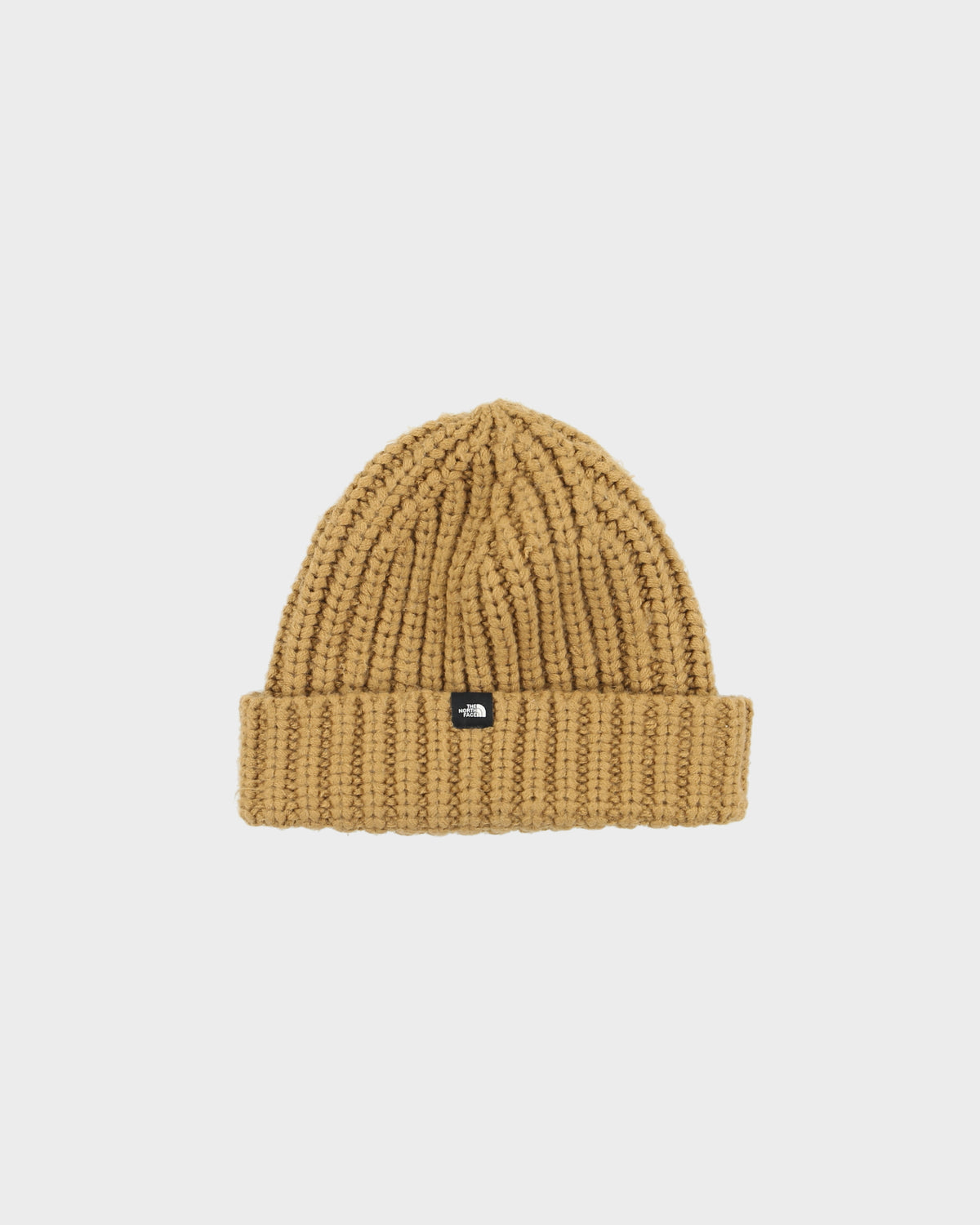 The North Face Tan Chunky Ribbed Knit Fishermans Beanie - OS