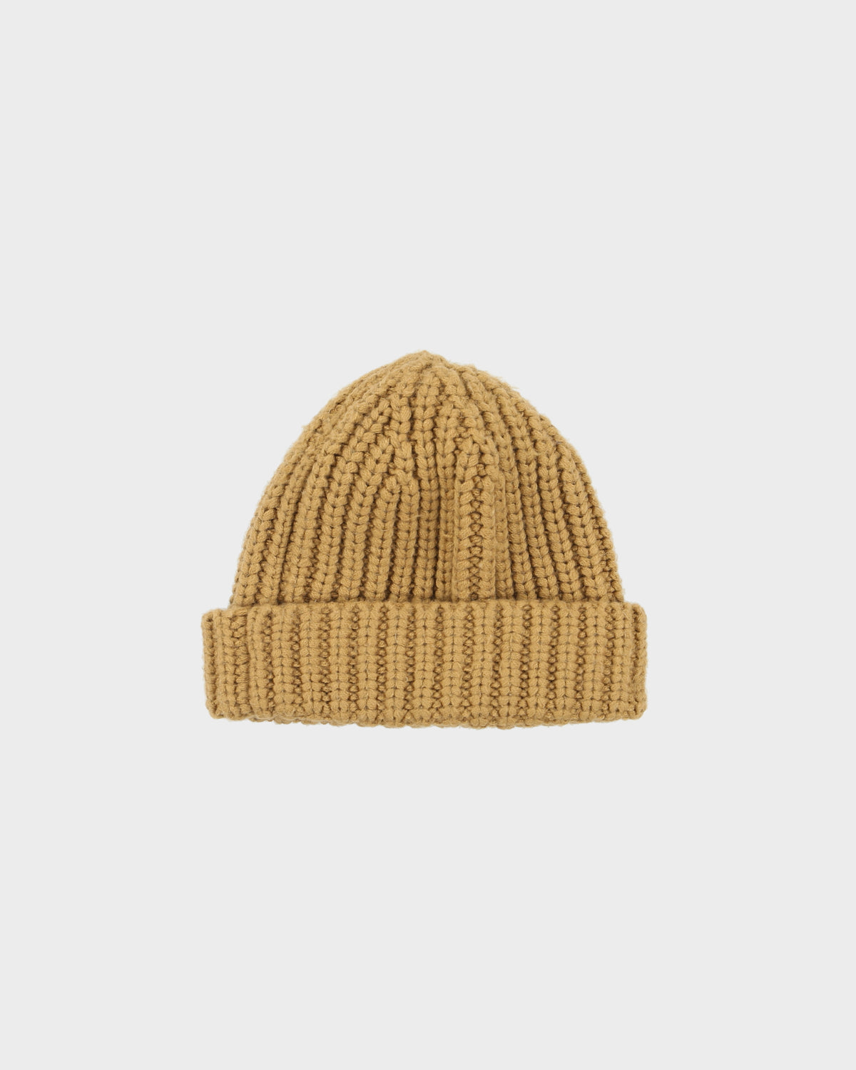 The North Face Tan Chunky Ribbed Knit Fishermans Beanie - OS