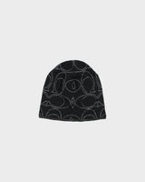 Coach Maxi Metallic Signature C Merino Wool Reversible Knit Skullcap Beanie - OS