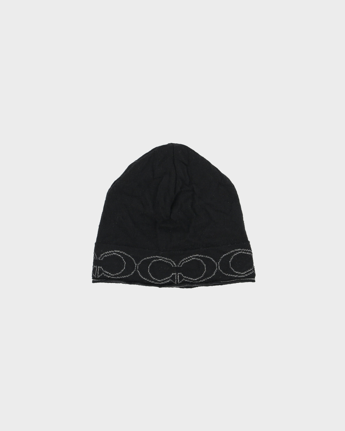 Coach Maxi Metallic Signature C Merino Wool Reversible Knit Skullcap Beanie - OS
