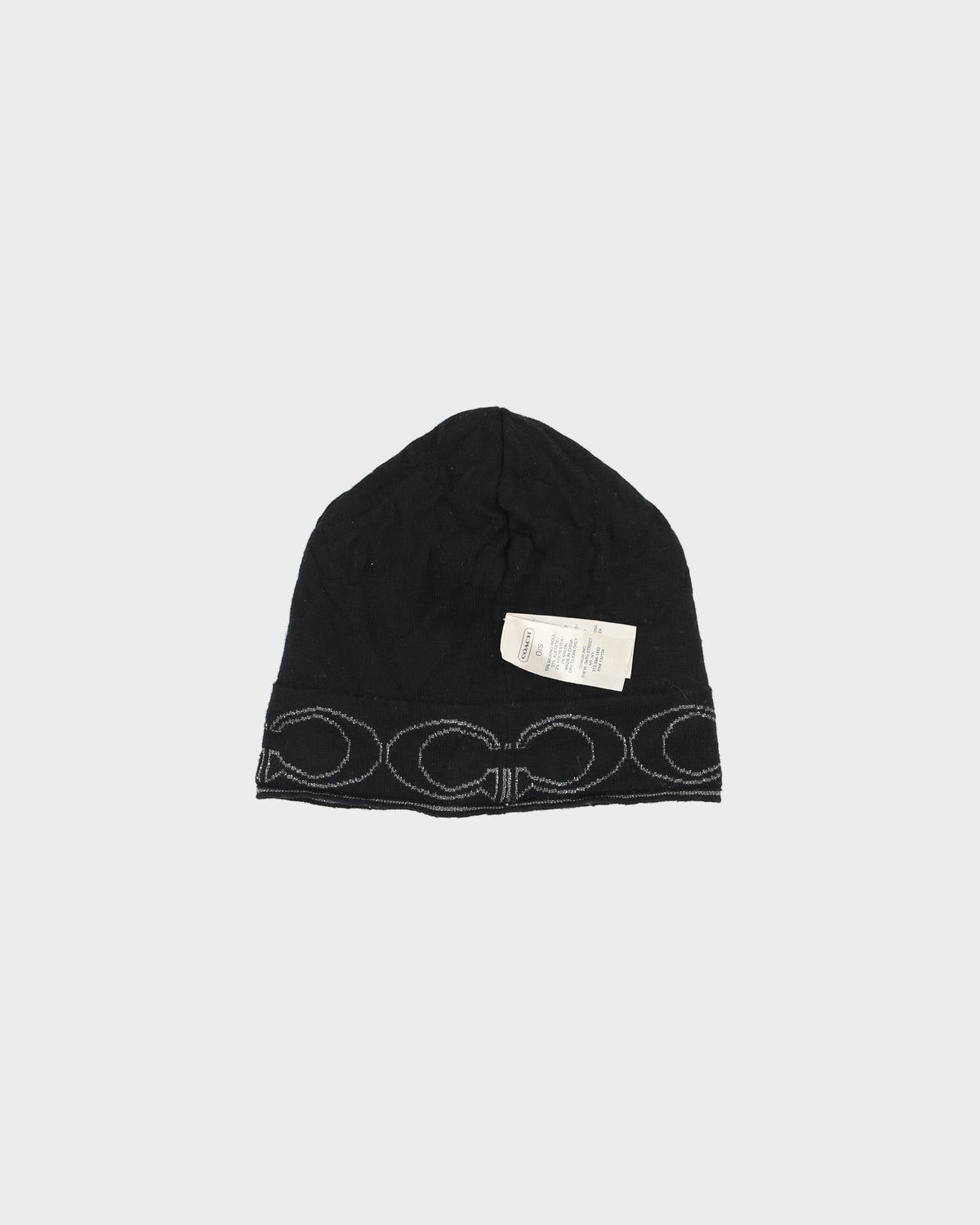 Coach Maxi Metallic Signature C Merino Wool Reversible Knit Skullcap Beanie - OS