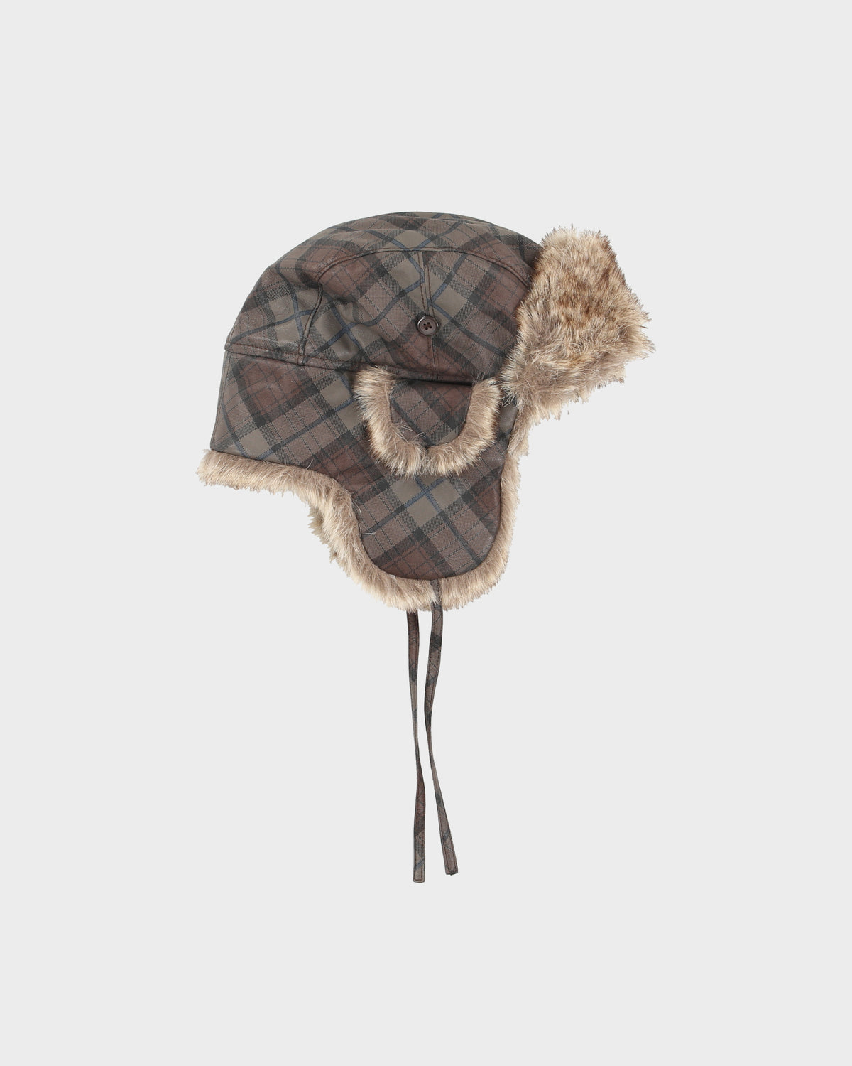 Vintage Y2K 00s Wind River Plaid Faux Fur Trapper Hat - OS