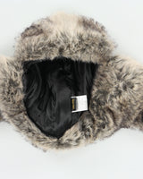 Vintage Y2K 00s Canvas Plaid Faux Fur Trapper Hat - OS