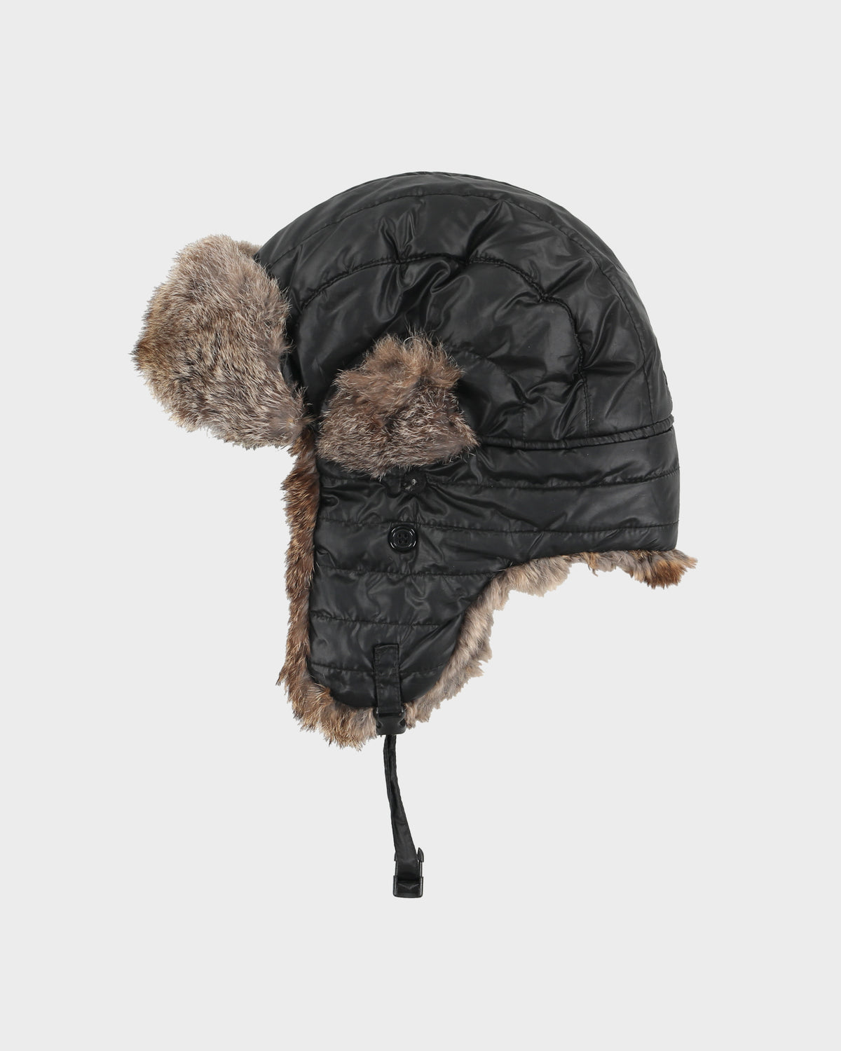 Vintage Y2K 00s Nathaniel Cole Crown Cap Lapin Fur Shell Trapper Hat - OS