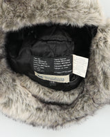 Vintage Y2K 00s Wind River Quilt Lined Faux Fur Trapper Hat - L