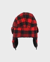 Vintage Y2K 00s Buffalo Plaid Quilt Lined Faux Fur Trapper Hat - OS