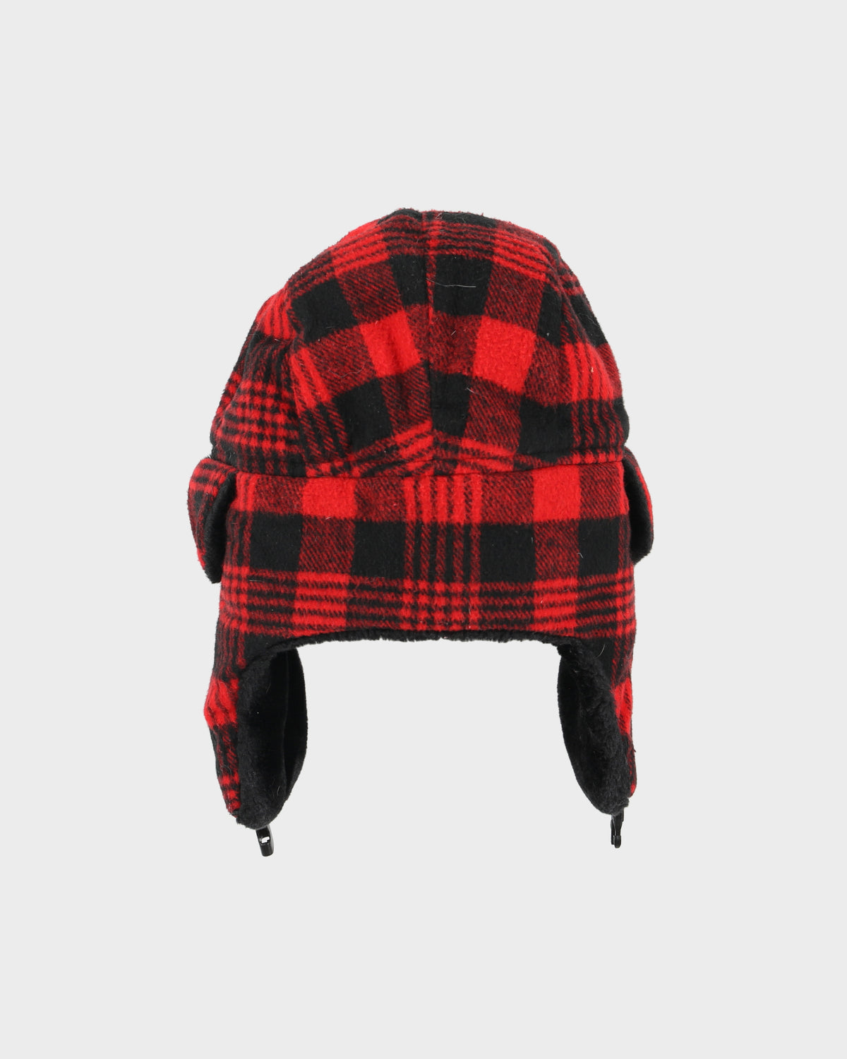 Vintage Y2K 00s Buffalo Plaid Quilt Lined Faux Fur Trapper Hat - OS