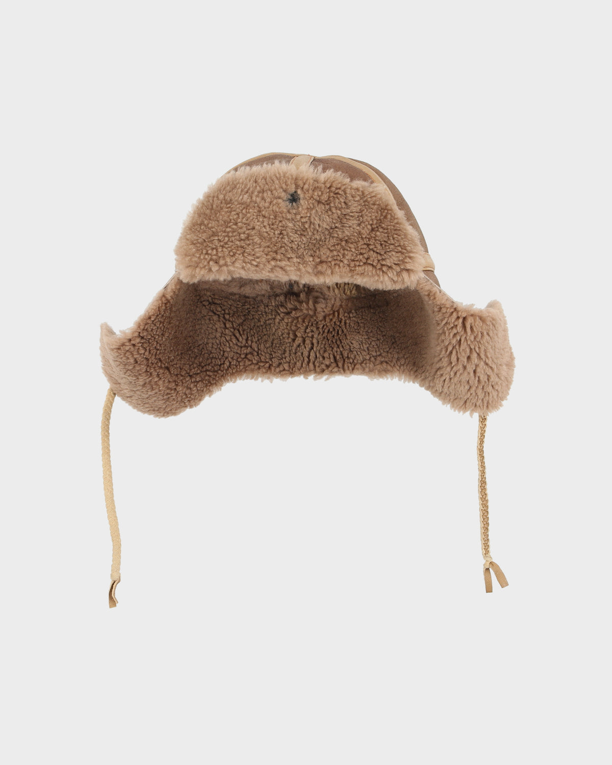 Vintage 1980s Sheepskin Leather Aviator Trapper Hat - S