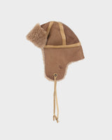 Vintage 1980s Sheepskin Leather Aviator Trapper Hat - S