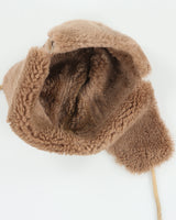 Vintage 1980s Sheepskin Leather Aviator Trapper Hat - S