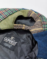 Vintage Guinness Wool Blend Tweed Patchwork Flat Cap - M